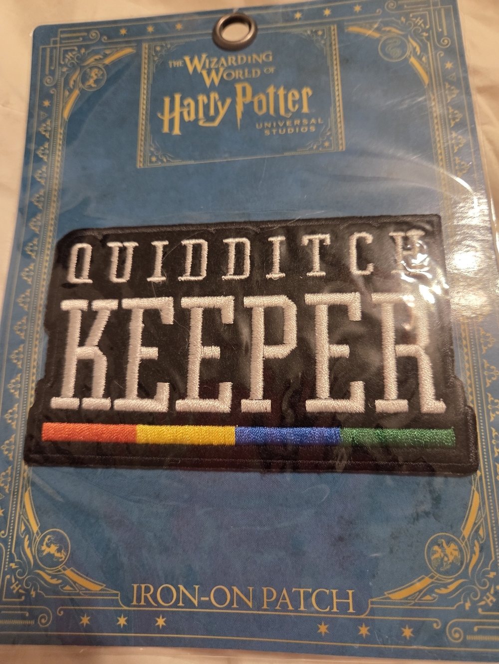 Harry Potter Quidditch Keeper Iron-On Patch - Black